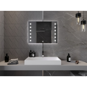 Mexen Ner osvetlené kúpeľňové zrkadlo 80 x 60 cm, LED 6000K, proti zaparovaniu - 9809-080-060-611-00