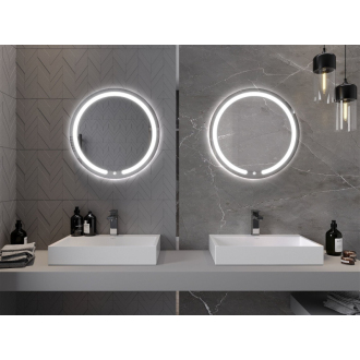 Osvetlené kúpeľňové zrkadlo Mexen Rose, okrúhle 60 cm, LED 6000K, proti zaparovaniu - 9810-060-060-611-00