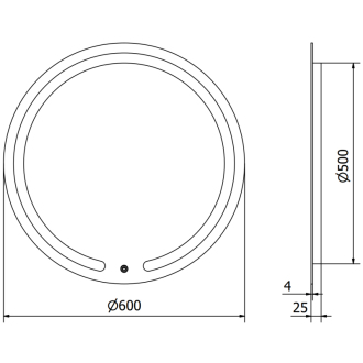 Osvetlené kúpeľňové zrkadlo Mexen Rose, okrúhle 60 cm, LED 6000K, proti zaparovaniu - 9810-060-060-611-00