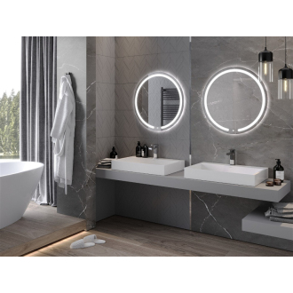 Osvetlené kúpeľňové zrkadlo Mexen Rose, okrúhle 70 cm, LED 6000K, proti zaparovaniu - 9810-070-070-611-00
