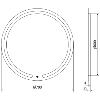Osvetlené kúpeľňové zrkadlo Mexen Rose, okrúhle 70 cm, LED 6000K, proti zaparovaniu - 9810-070-070-611-00