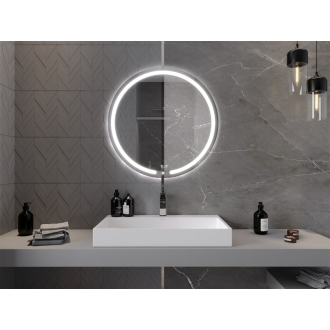 Osvetlené kúpeľňové zrkadlo Mexen Rose, okrúhle 80 cm, LED 6000K, proti zaparovaniu - 9810-080-080-611-00