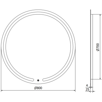 Osvetlené kúpeľňové zrkadlo Mexen Rose, okrúhle 80 cm, LED 6000K, proti zaparovaniu - 9810-080-080-611-00