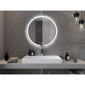 Osvetlené kúpeľňové zrkadlo Mexen Rose, okrúhle 90 cm, LED 6000K, proti zaparovaniu - 9810-090-090-611-00