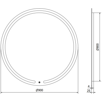 Osvetlené kúpeľňové zrkadlo Mexen Rose, okrúhle 90 cm, LED 6000K, proti zaparovaniu - 9810-090-090-611-00