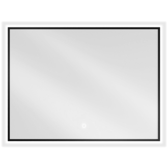 Mexen Erma osvetlené kúpeľňové zrkadlo 80 x 60 cm, LED 6000K, proti zahmlievaniu, čierny rám - 9814-080-060-611-70