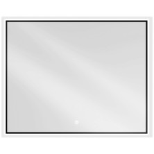 Mexen Erma osvetlené kúpeľňové zrkadlo 100 x 80 cm, LED 6000K, proti zahmlievaniu, čierny rám - 9814-100-080-611-70