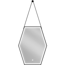 Mexen Orla osvetlené kúpeľňové zrkadlo 60x80 cm, LED 6000K, čierny rám 9815-060-080-611-70