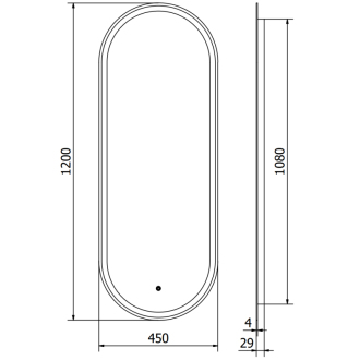 Mexen Bono osvetlené kúpeľňové zrkadlo 45 x 120 cm, LED 6000K, proti zaparovaniu - 9816-045-120-611-00