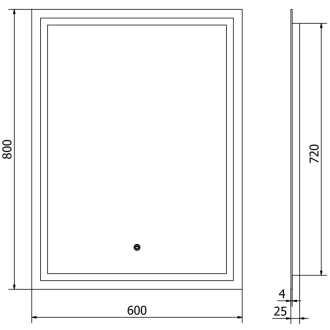 Mexen Miko osvetlené kúpeľňové zrkadlo 60 x 80 cm, LED 6000K, proti pare - 9819-060-080-611-00