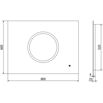 Mexen Koga osvetlené kúpeľňové zrkadlo 80 x 60 cm, LED 6000K, proti zaparovaniu - 9821-080-060-611-00