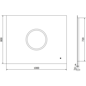 Mexen Koga osvetlené kúpeľňové zrkadlo 100 x 80 cm, LED 6000K, proti zaparovaniu - 9821-100-080-611-00