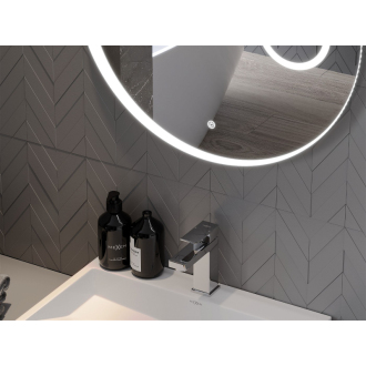 Mexen Ella osvetlené kúpeľňové zrkadlo s kozmetickým zrkadlom, okrúhle 60 cm, LED 6000K, proti zaparovaniu - 9811-060-060-611-00
