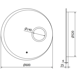 Mexen Ella osvetlené kúpeľňové zrkadlo s kozmetickým zrkadlom, okrúhle 60 cm, LED 6000K, proti zaparovaniu - 9811-060-060-611-00