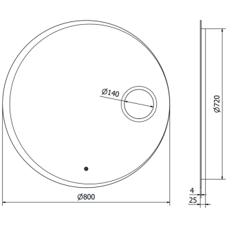 Mexen Ella osvetlené kúpeľňové zrkadlo s kozmetickým zrkadlom, okrúhle 80 cm, LED 6000K, proti zaparovaniu - 9811-080-080-611-00