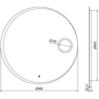 Mexen Ella osvetlené kúpeľňové zrkadlo s kozmetickým zrkadlom, okrúhle 100 cm, LED 6000K, proti zaparovaniu - 9811-100-100-611-00