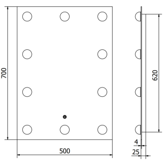 Mexen Dona osvetlené kúpeľňové zrkadlo 50 x 70 cm, LED 6000K, proti zaparovaniu - 9818-050-070-611-00