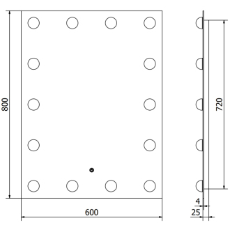 Mexen Dona osvetlené kúpeľňové zrkadlo 60 x 80 cm, LED 6000K, proti pare - 9818-060-080-611-00