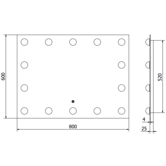 Mexen Dona osvetlené kúpeľňové zrkadlo 80 x 60 cm, LED 6000K, proti pare - 9818-080-060-611-00
