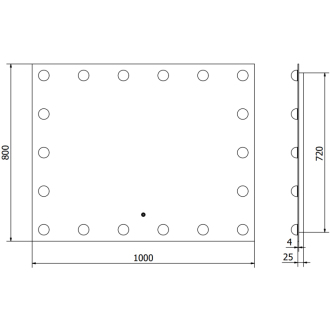 Mexen Dona osvetlené kúpeľňové zrkadlo 100 x 80 cm, LED 6000K, proti pare - 9818-100-080-611-00