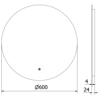 Mexen Erg osvetlené kúpeľňové zrkadlo, okrúhle 60 cm, LED 6000K, proti zaparovaniu - 9823-060-060-611-00