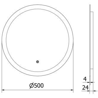 Mexen Oro osvetlené kúpeľňové zrkadlo, okrúhle 50 cm, LED 6000K, proti zaparovaniu - 9824-050-050-611-00