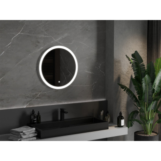 Osvetlené kúpeľňové zrkadlo Mexen Oro, okrúhle 60 cm, LED 6000K, proti zaparovaniu - 9824-060-060-611-00