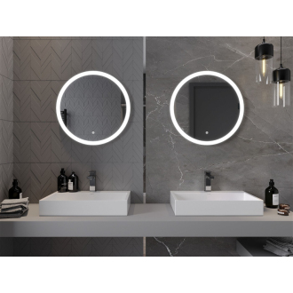 Osvetlené kúpeľňové zrkadlo Mexen Oro, okrúhle 60 cm, LED 6000K, proti zaparovaniu - 9824-060-060-611-00