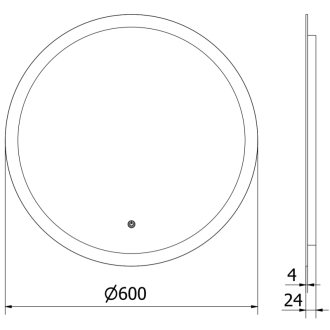 Osvetlené kúpeľňové zrkadlo Mexen Oro, okrúhle 60 cm, LED 6000K, proti zaparovaniu - 9824-060-060-611-00