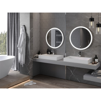 Osvetlené kúpeľňové zrkadlo Mexen Oro, okrúhle 70 cm, LED 6000K, proti zaparovaniu - 9824-070-070-611-00