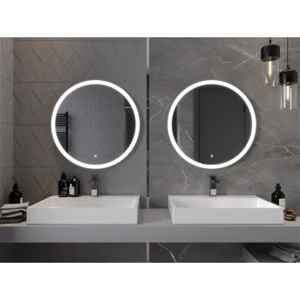 Osvetlené kúpeľňové zrkadlo Mexen Oro, okrúhle 70 cm, LED 6000K, proti zaparovaniu - 9824-070-070-611-00