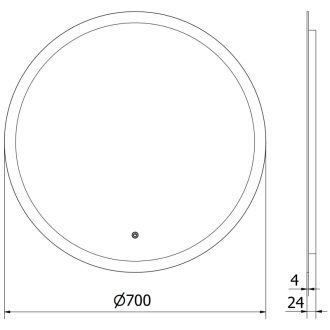 Osvetlené kúpeľňové zrkadlo Mexen Oro, okrúhle 70 cm, LED 6000K, proti zaparovaniu - 9824-070-070-611-00