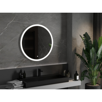 Osvetlené kúpeľňové zrkadlo Mexen Oro, okrúhle 80 cm, LED 6000K, proti zaparovaniu - 9824-080-080-611-00