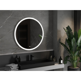 Osvetlené kúpeľňové zrkadlo Mexen Oro, okrúhle 90 cm, LED 6000K, proti zaparovaniu - 9824-090-090-611-00