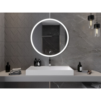 Osvetlené kúpeľňové zrkadlo Mexen Oro, okrúhle 90 cm, LED 6000K, proti zaparovaniu - 9824-090-090-611-00