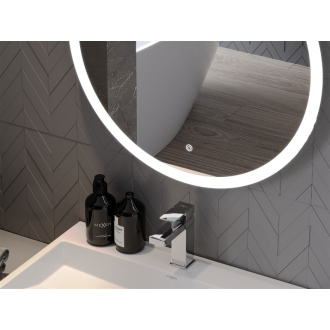 Osvetlené kúpeľňové zrkadlo Mexen Oro, okrúhle 90 cm, LED 6000K, proti zaparovaniu - 9824-090-090-611-00