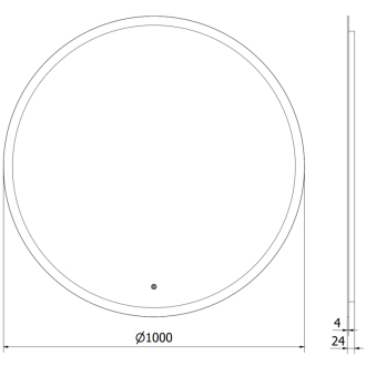 Osvetlené kúpeľňové zrkadlo Mexen Oro, okrúhle 100 cm, LED 6000K, proti zaparovaniu - 9824-100-100-611-00