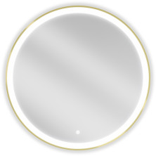 Mexen Esso kúpeľňové zrkadlo, okrúhle 80, LED 6000K, zlatý rám 9825-080-080-611-50