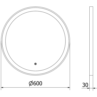 Mexen Esso kúpeľňové zrkadlo, okrúhle 60 cm, LED 6000K, čierny rám 9825-060-060-611-70