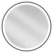Mexen Esso kúpeľňové zrkadlo, okrúhle 80, LED 6000K, čierny rám 9825-080-080-611-70