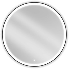Osvetlené kúpeľňové zrkadlo Mexen Esso okrúhle 100 cm, LED 6000K, proti zahmlievaniu, čierny rám - 9825-100-100-611-70