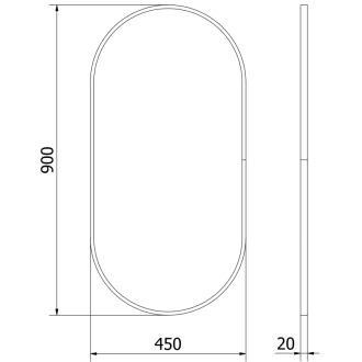 Mexen Loft oválne kúpeľňové zrkadlo 90 x 45 cm, zlatý rám - 9851-090-045-000-50