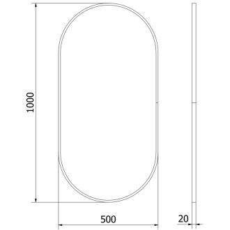 Mexen Loft oválne kúpeľňové zrkadlo 100 x 50 cm, zlatý rám - 9851-100-050-000-50