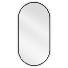 Mexen Loft oválne kúpeľňové zrkadlo 80 x 40 cm, čierny rám - 9851-080-040-000-70