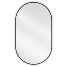 Mexen Loft oválne kúpeľňové zrkadlo 85 x 50 cm, čierny rám - 9851-085-050-000-70