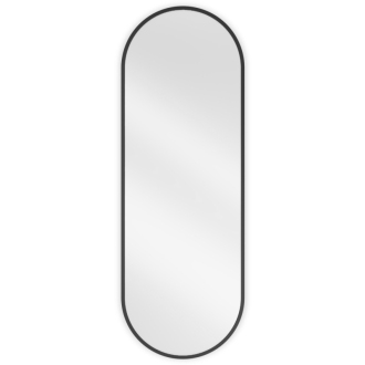 Mexen Loft oválne kúpeľňové zrkadlo 100 x 35 cm, čierny rám - 9851-100-035-000-70