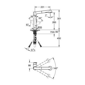 GROHE K7 32176000 drezová stojanková batéria chróm