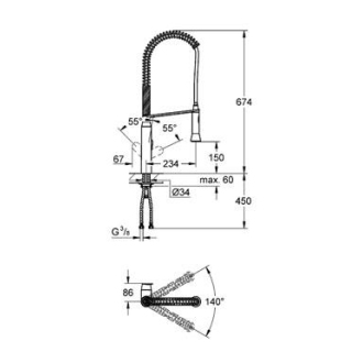 GROHE K7 32950000 drezová stojanková batéria chróm