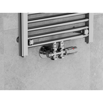 Mexen G00 uhlový/priamy termostatický set, Duplex, DN50, chróm - W908-900-01