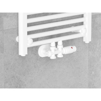 Termostatická sada Mexen G00 hranatá/rovná, Duplex, DN50, biela - W908-900-20